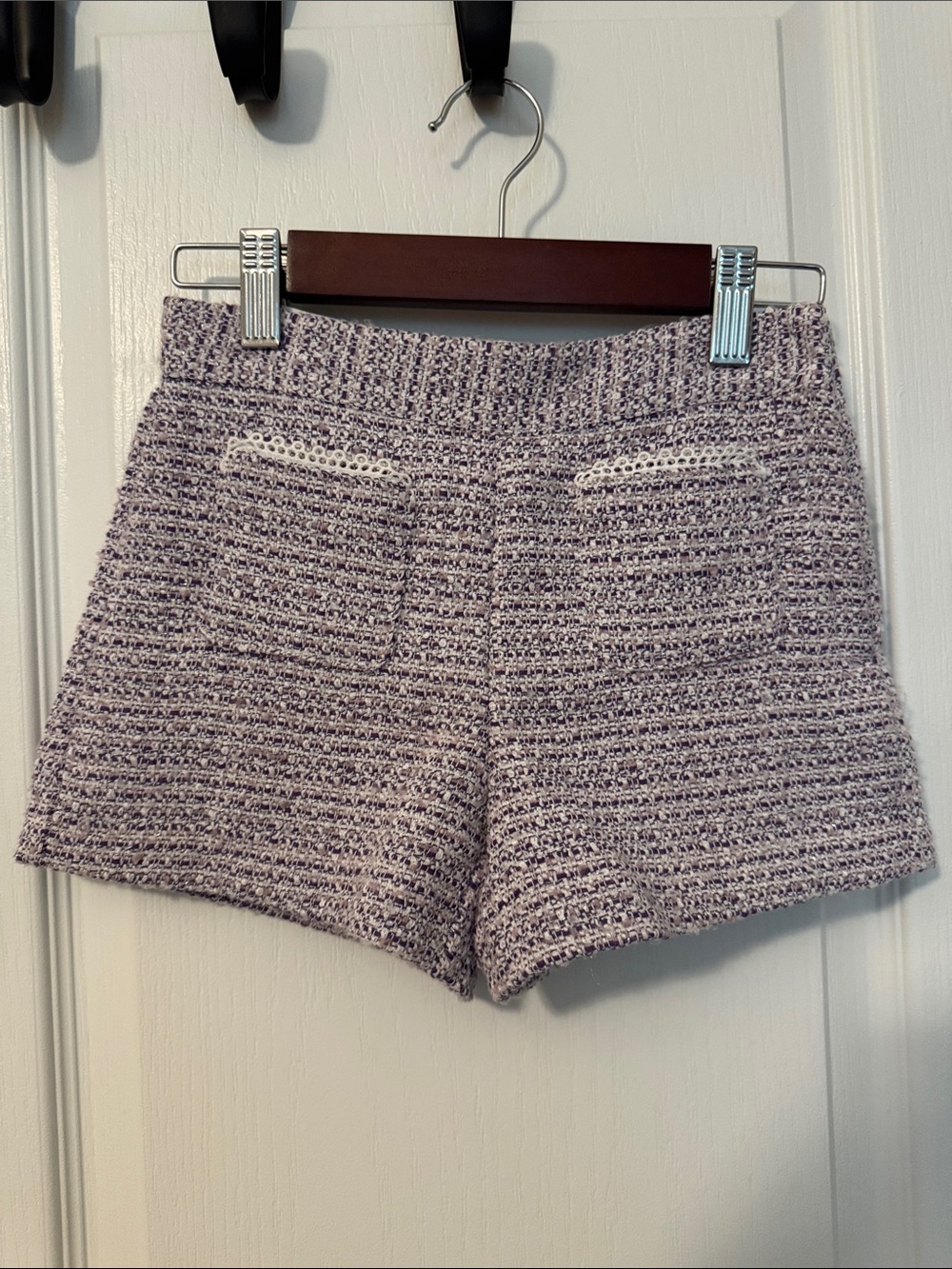 Janie and Jack Girls Size 6 Purple Boucle  Tweed Shorts